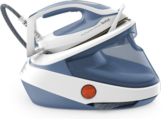 TEFAL Steam Station | Pro Express Ultimate II | Steam Generator Iron Steamer | 1.2 L | 2700 Watts | Durilium Airglide Soleplate | Anti scale | Auto off | Blue & White | 2 Years Warranty | GV9710M0