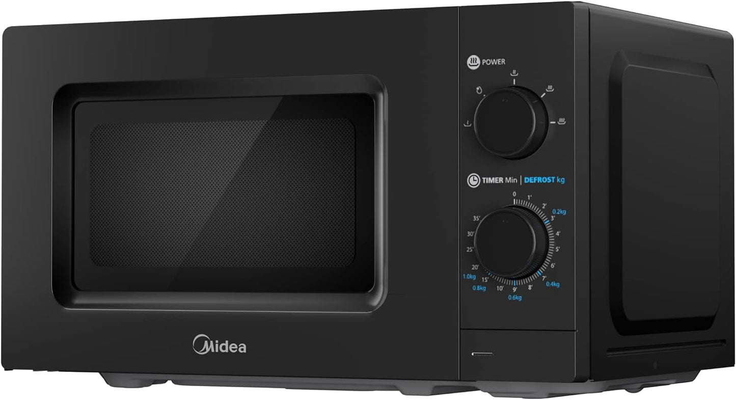 Midea 20L Solo Microwave Oven with Digital Touch Control, 700W, Child Lock, Memory Function, Defrost-by-weight-or-time, Fast Reheat, Push Button Door Opening, Best for Home & Office, Black, EM721BK