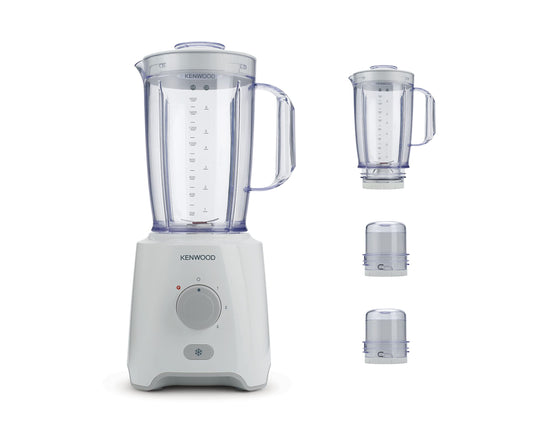 Kenwood Blender 2.0 L Jar 650 Watts With 2 Mill And 1 Extra Jar, White, Blp406Wh