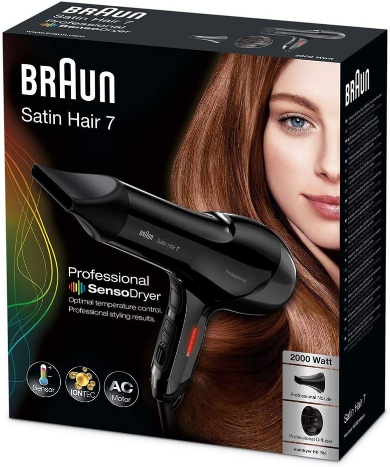 Braun Satin Hair 7 Hd785 Professional Hair Dryer With DiffUSer And Iontec Technology