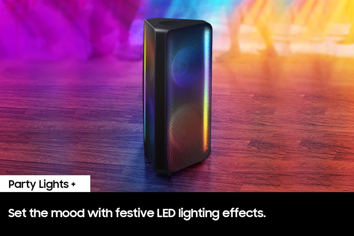 Samsung 160W Sound Tower High Power Party Speaker Water Resistant In Built Battery Bluetooth Connectivity - MX-ST40B/ZN - 2022 Model - 1 Year Warranty (UAE Version)