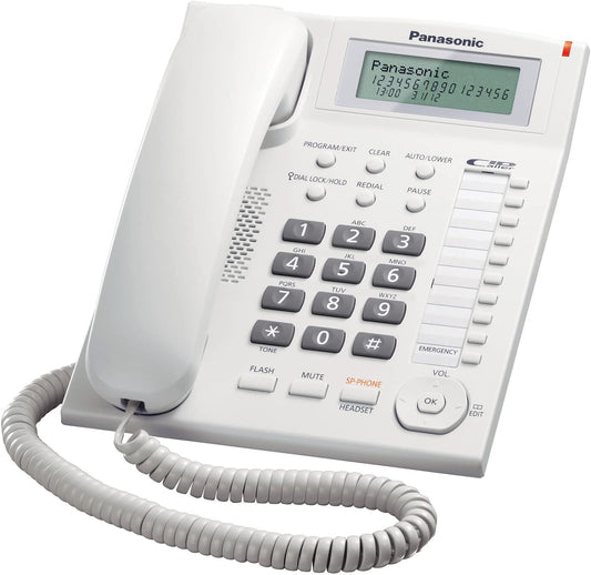 Panasonic Corded Phone with Caller ID and Hands-free speakerphone, KX-TS880FX1W (White)