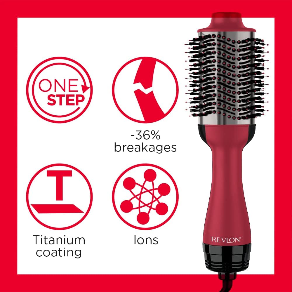 Revlon RVDR5282 One-Step Combo Pack 1 Volumiser + Paddle Brush Styler - Black