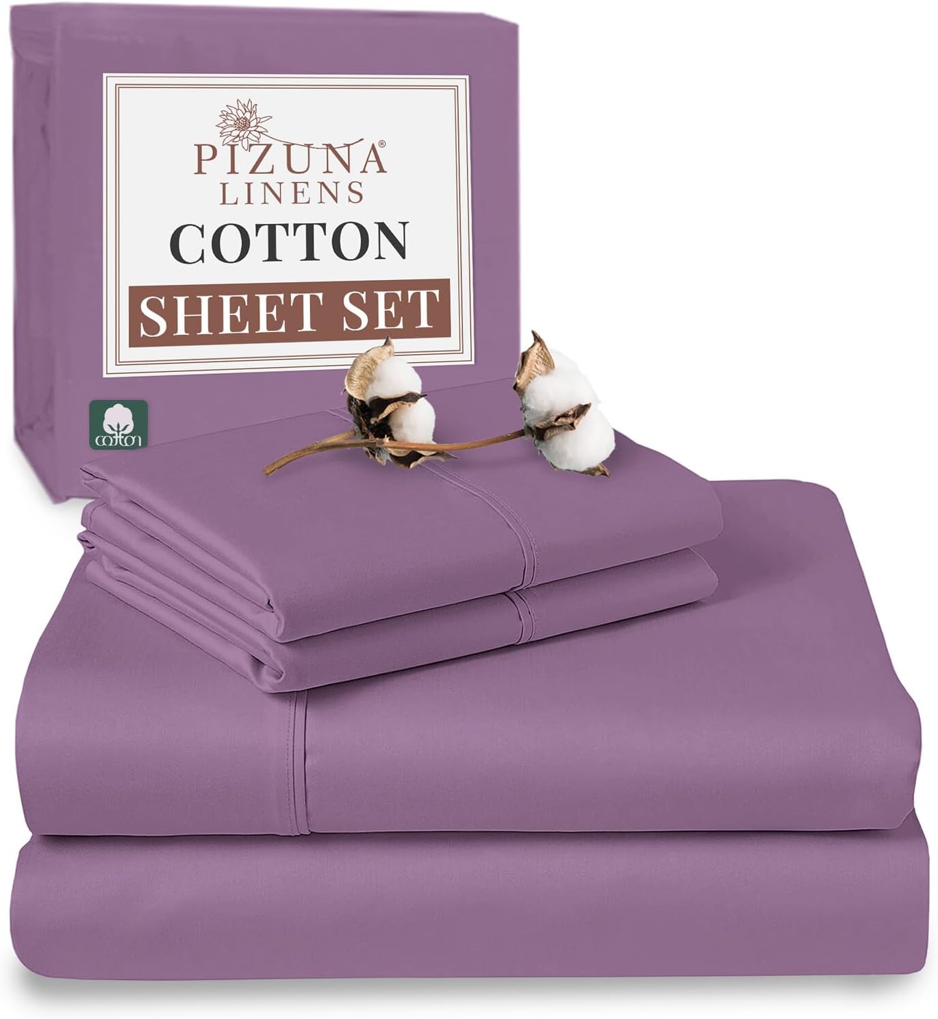 100% Cotton Sheets Full Size, Luxurious 400 Thread Count Long Staple Cotton Sateen Sheets with 15inch Deep Pocket (Combed Silver Sheet Full)