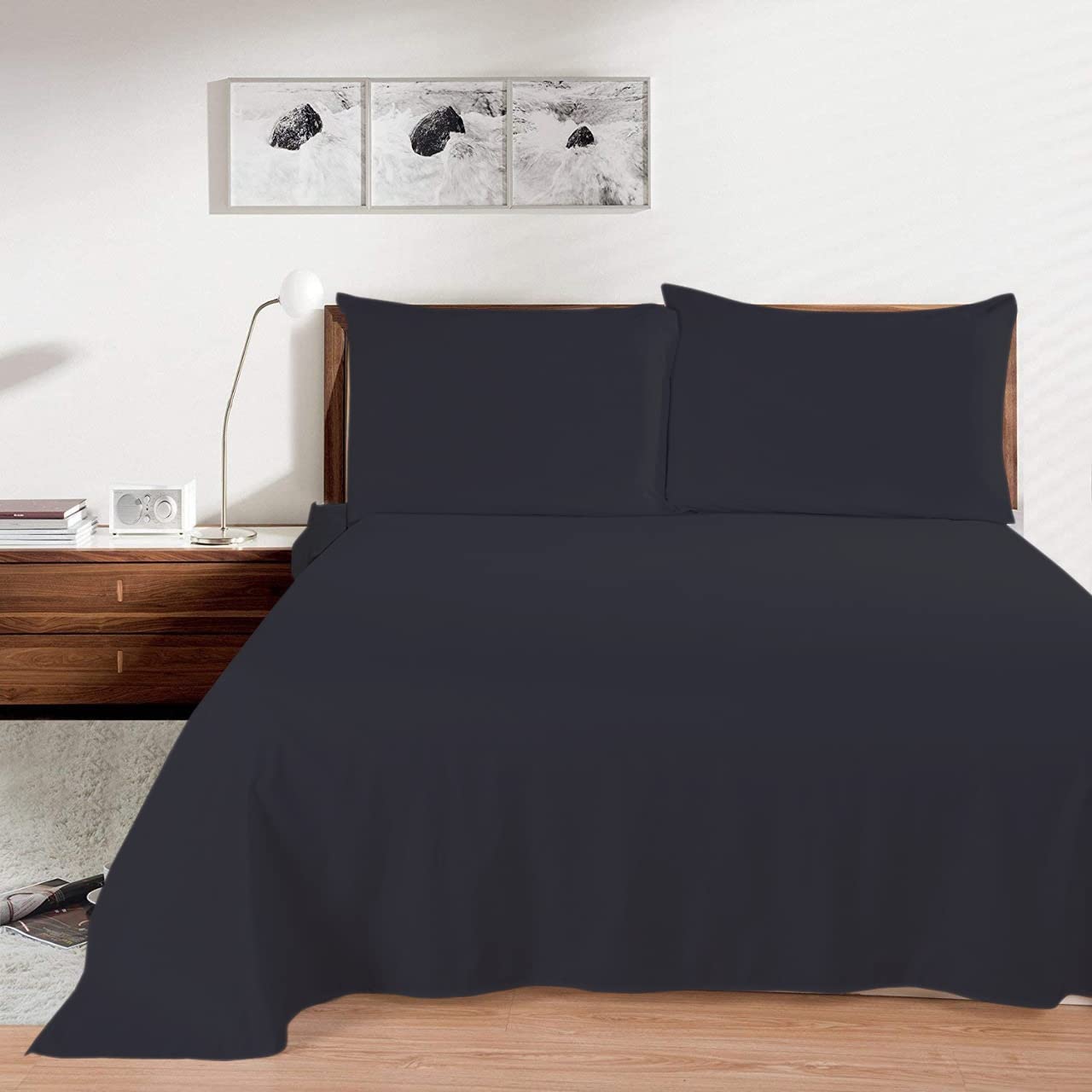 California King Size 100% Egyptian Cotton Flat Bed Sheet, Easy to Wash 800 Thread Count California King Size 1Pc Flat Sheets - 108 Inches x 110 Inches - Ivory Solid
