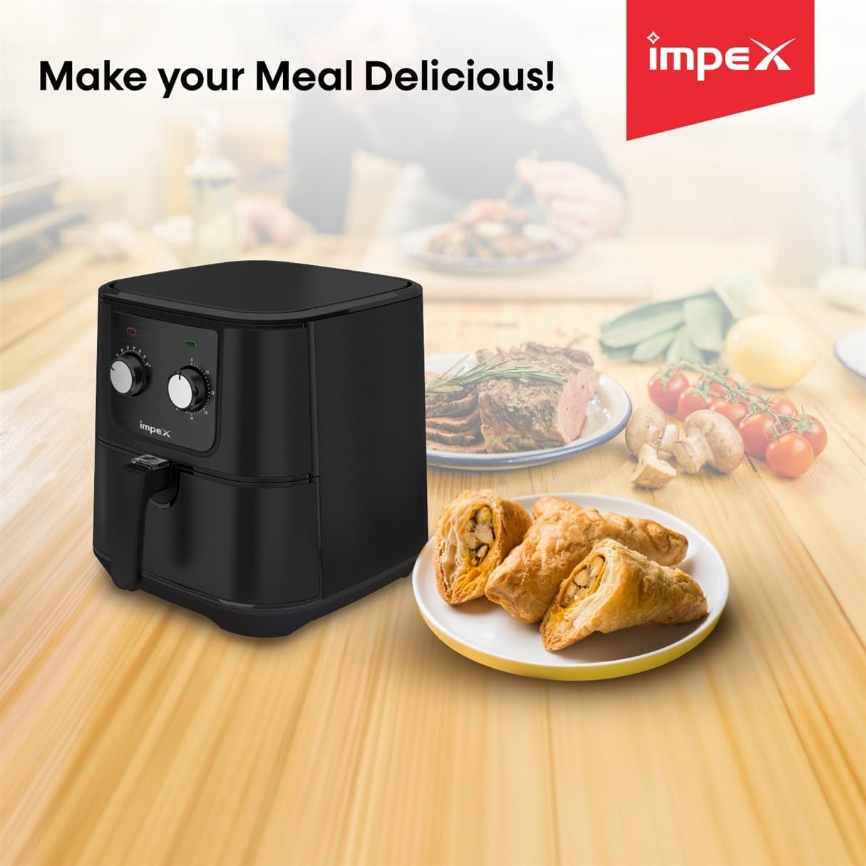Impex 2.5 Ltr Air Fryer - Ideal for Meat, Fish, Vegetables, French Fries, Temperature Control 80°C-200°C, Timer 30 Mins with 2 Year Warranty-Black (AF 4302)