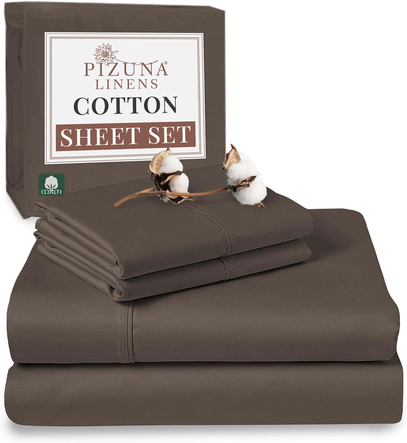 100% Cotton Sheets Full Size, Luxurious 400 Thread Count Long Staple Cotton Sateen Sheets with 15inch Deep Pocket (Combed Silver Sheet Full)