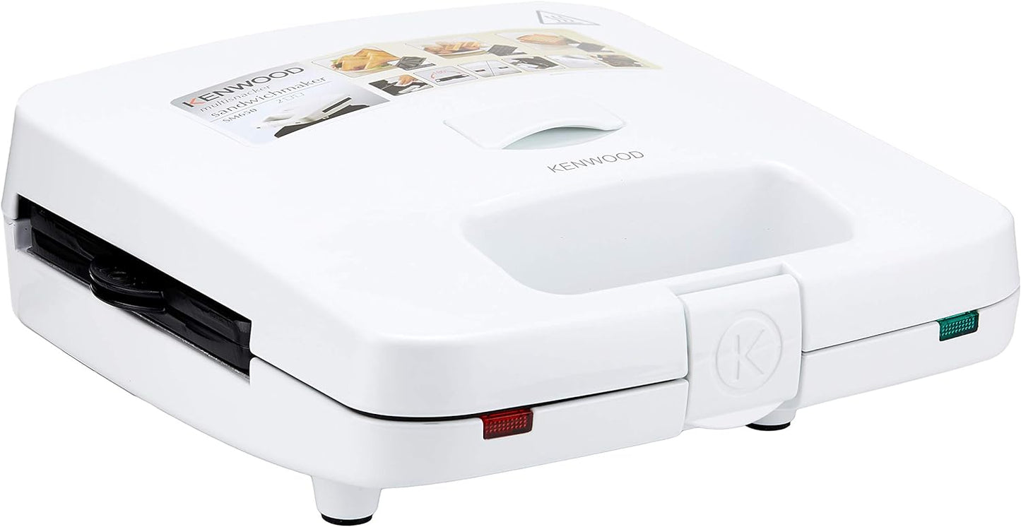 KENWOOD 3-in-1 Sandwich Maker, Waffle Maker & Grill with 3 Sets of Non Stick Multifunctional Plates for Grilling, Toasted Sandwiches and Waffles SMM02.000SI Silver/Black
