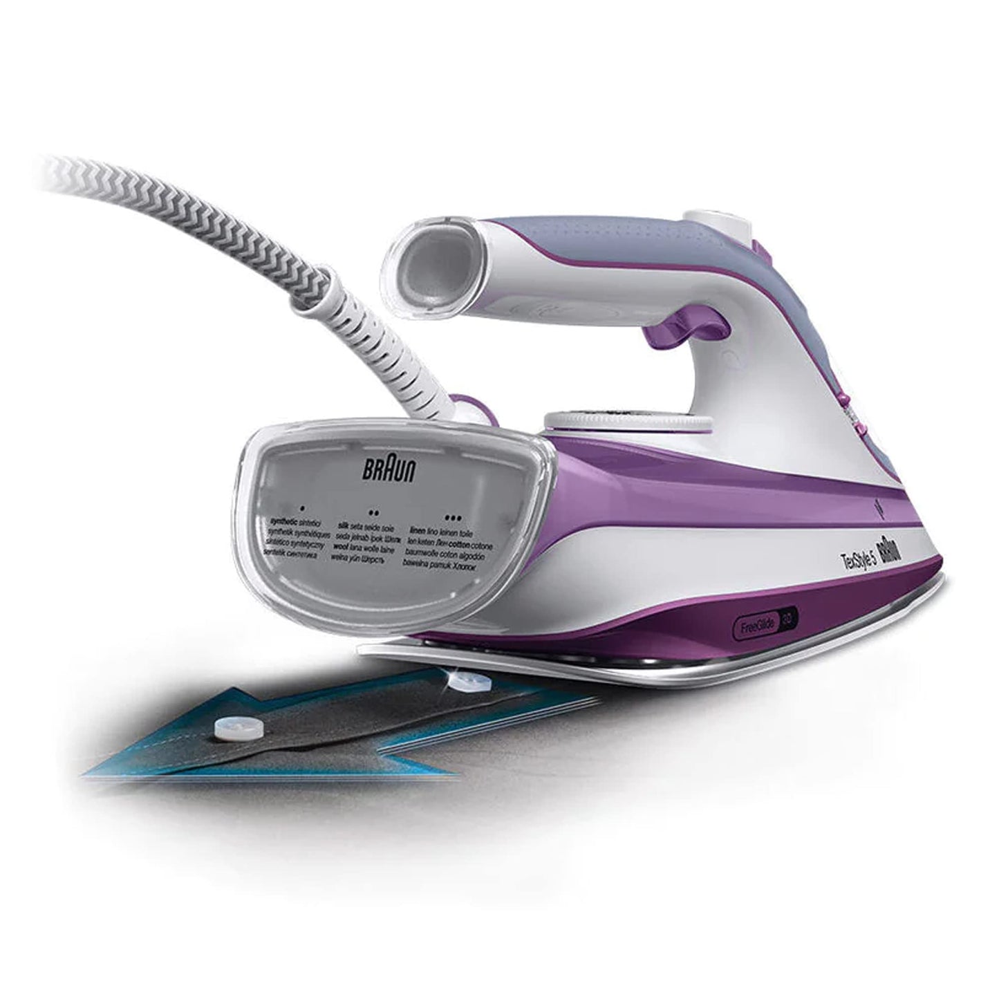 Braun TexStyle 5-2700 Watts, 300ml Water Capacity, FreeGlide 3D Technology, Auto Off Steam Iron SI 5037 Violet