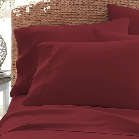 Soft 600 Thread Count Cotton Pillowcase Rio Red Rio Red 2pc, 100% Long Staple Cotton Smooth & Crisp Satin Pillowcase Standard Size with Stylish 4 inch Hem (Rio Red 100% Cotton Pillowcases Standard)