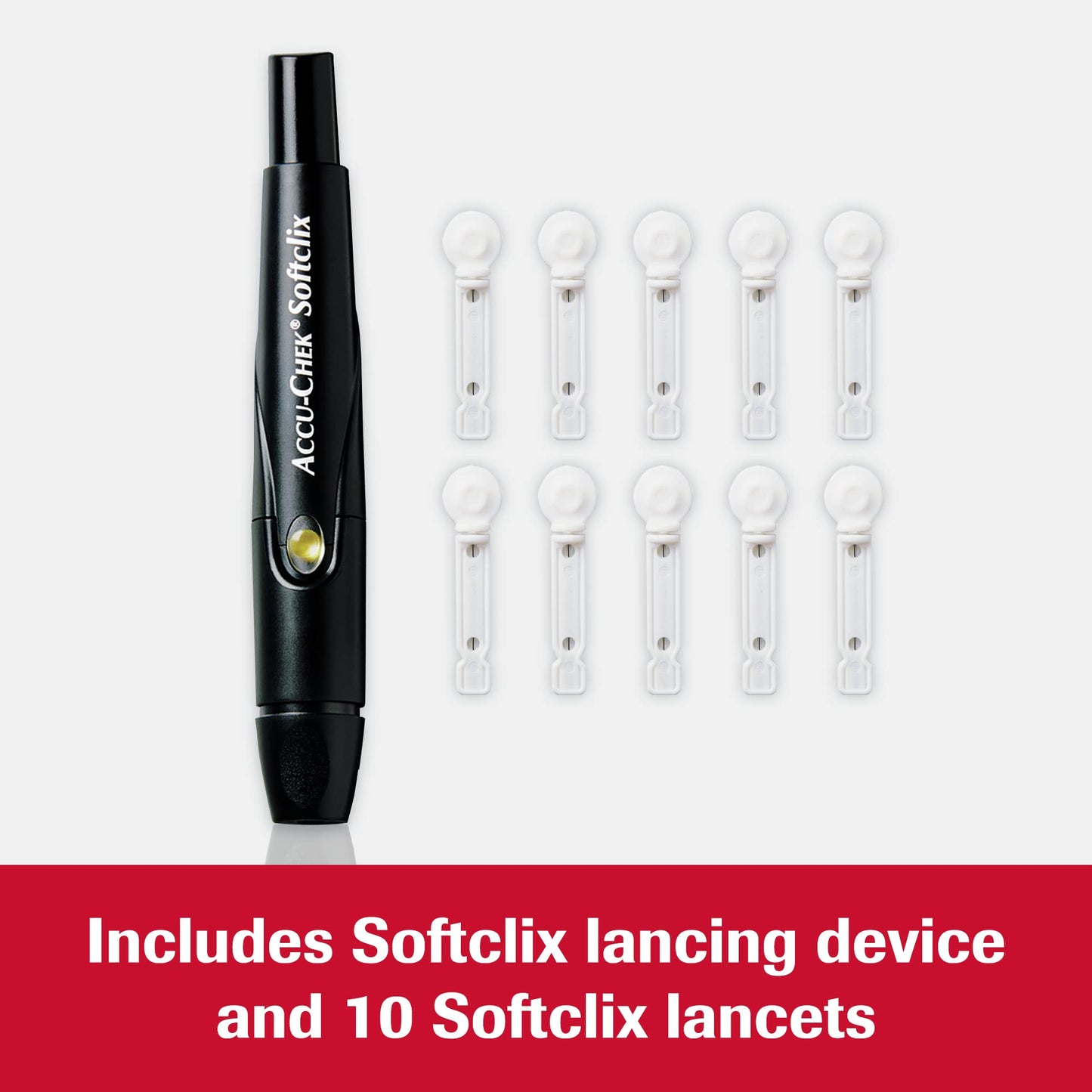 Accu-Chek Softclix Diabetes Lancing Device with 10 Softclix Lancets for Diabetic Blood Glucose Testing (Packaging May Vary)