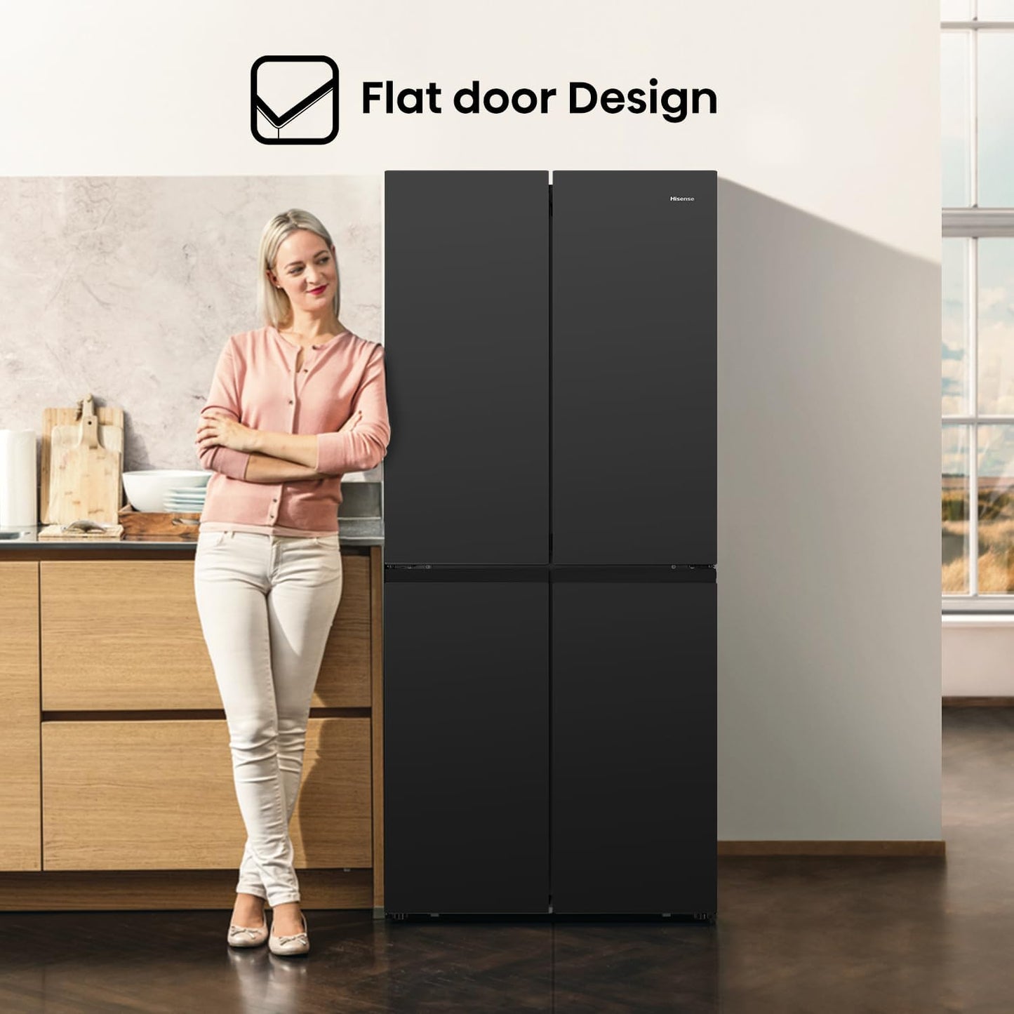 Hisense RQ561N4AC1 561 Four Door Refrigerator, No Frost Technology, Silver, 1 Year Warranty