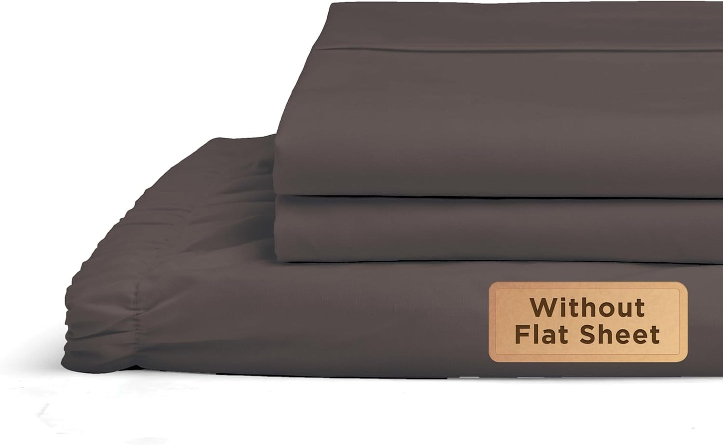 Linen Home 100% Cotton Percale Fitted Sheet Set King Size, Ivory, Deep Pocket, 3 Piece - 1 Deep Pocket Fitted Sheet and 2 Pillowcases, Crisp Cool and Strong Bed Linen