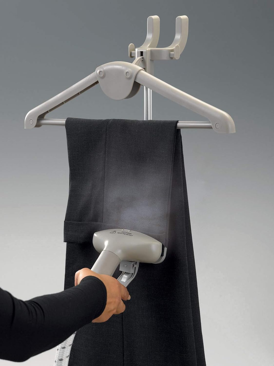 KENWOOD Garment Steamer 1500W with 2L Water Tank Capacity, Rotary Wheels, Folding Rack, Trouser Press, Glove GSP65.500BK Black