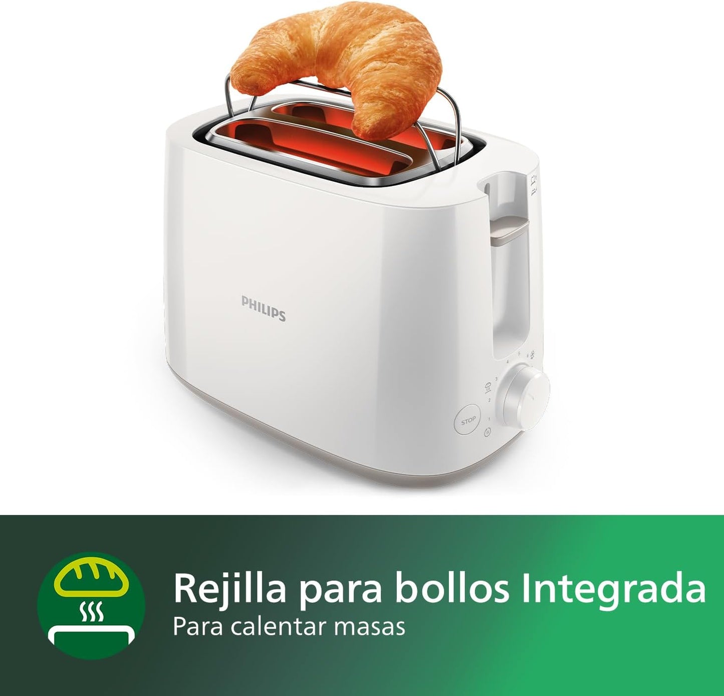 Philips Domestic Appliances Philips HD2581/00, Kunststoff, weiß, 18,8 x 27,5 x 15,6 cm