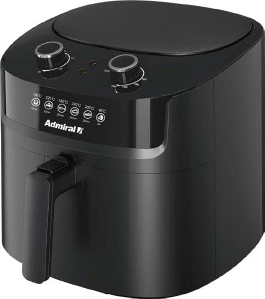 Admiral Air Fryer, 6.5L,1800W, No Oil, Classic Control Air Fryer, Dishwasher Safe, ADAF65BL, 1 Year Warranty.