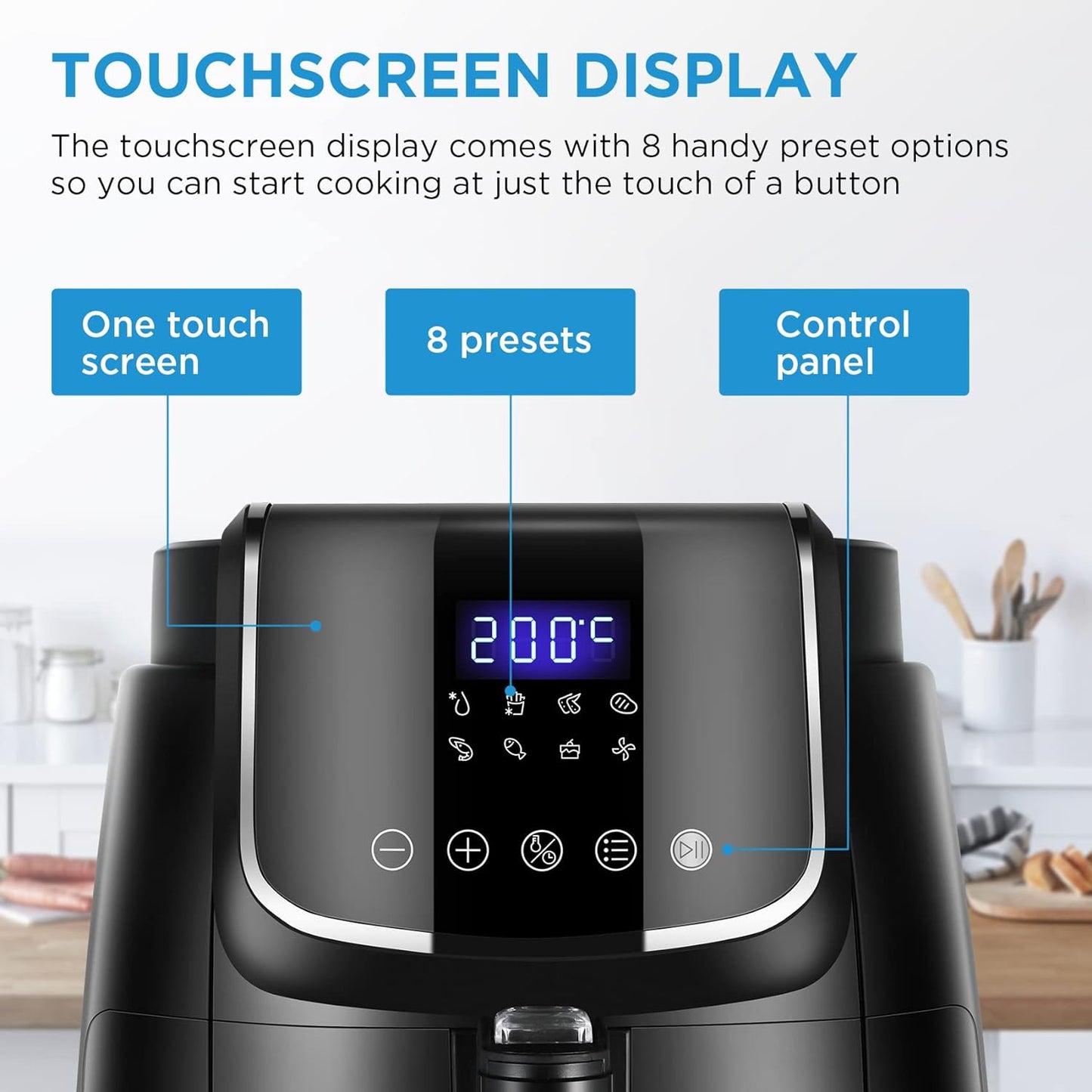Midea 7.3L Extra Large Digital Air Fryer 1500W with Large See-Through Window, Dual Frying Functions, 8 Functions with Digital Panel, Dual Cyclone Rapid Hot Technology, Largest Oil Less Fryer, MFCY75A2