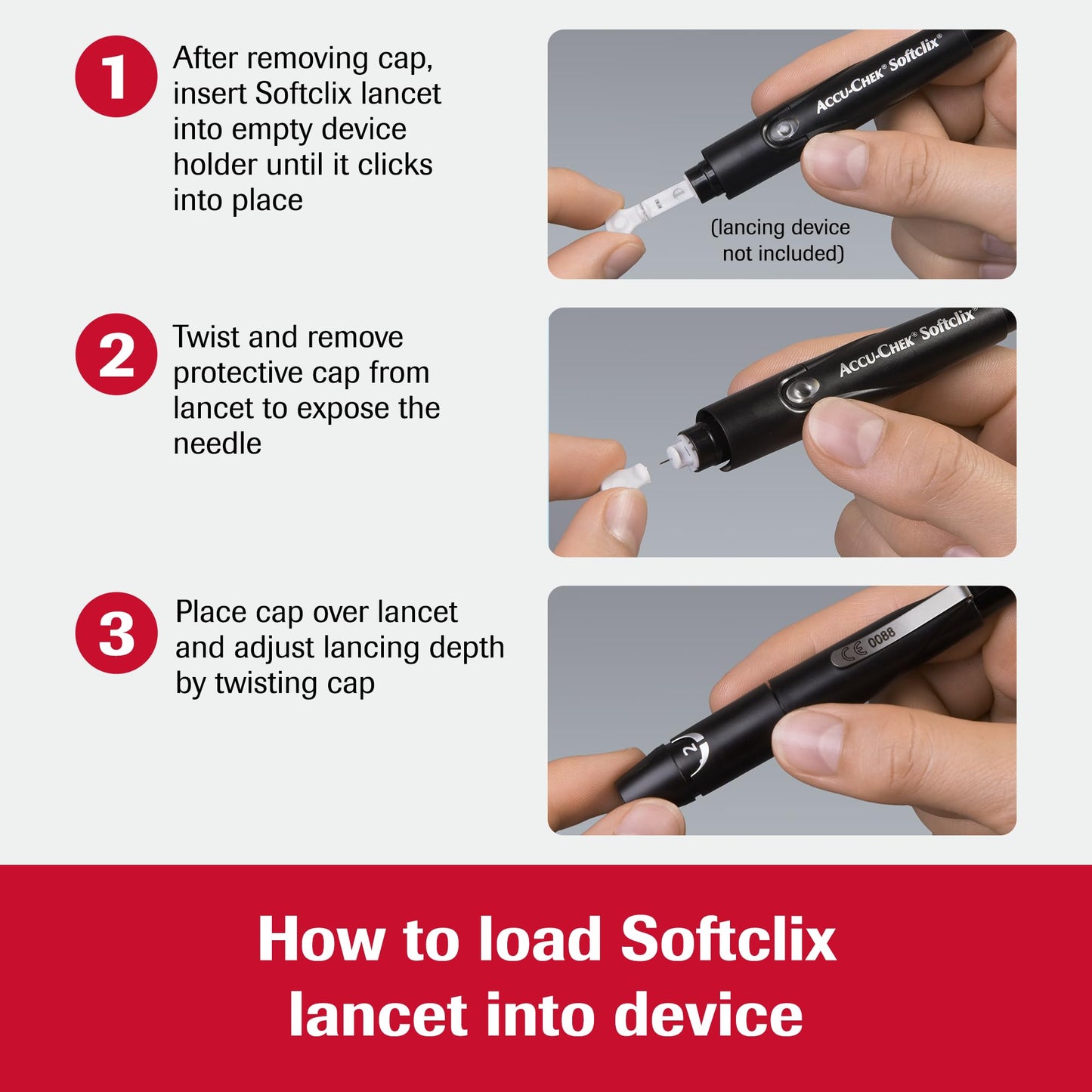 Accu-Chek Softclix Diabetes Lancing Device with 10 Softclix Lancets for Diabetic Blood Glucose Testing (Packaging May Vary)