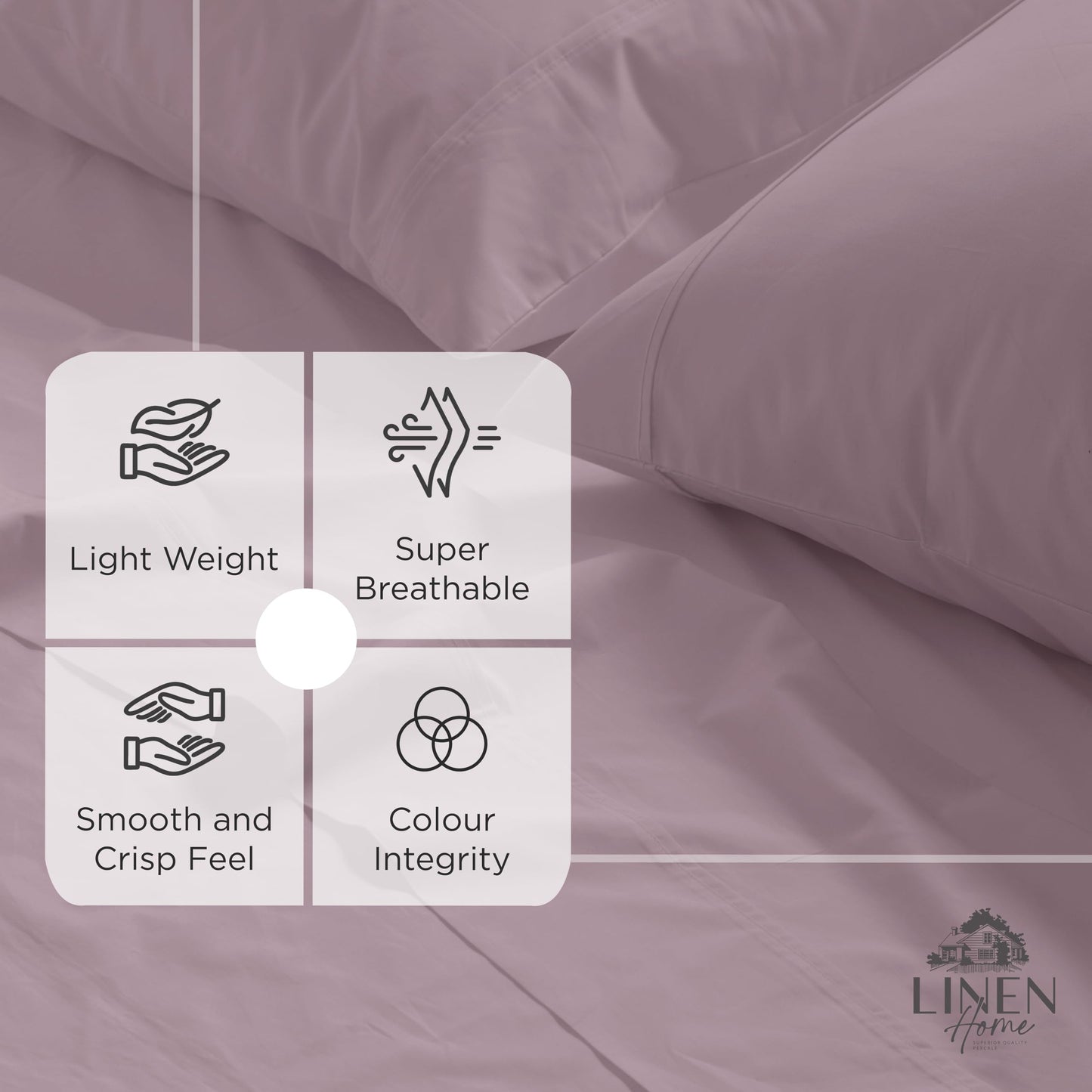 Linen Home 100% Cotton Percale Weave Fitted Sheet, Twin Size, Silver, 1 Deep Pocket Fitted Sheet, Fits Mattress Upto 16" Crisp and Cool Strong Bed Linen, 39"X75"+15"