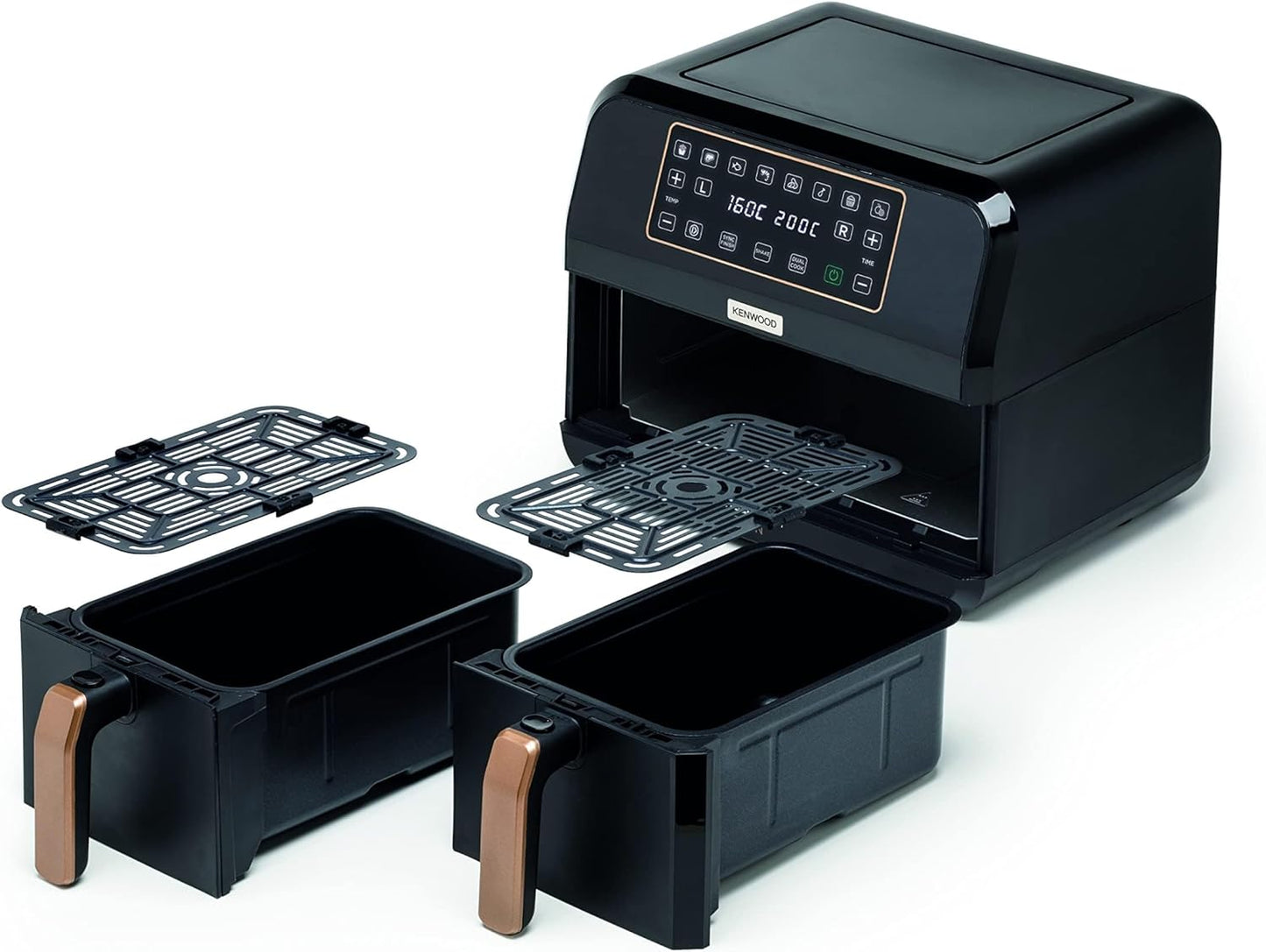 Kenwood 2-in-1 25L Toaster Oven+Air Fryer - Oven Toaster Grill with Large Capacity, Rotisserie Function for Frying, Roasting, Grilling, Broiling, Baking, Browning, Defrosting,Heating MOA25.600BK Black
