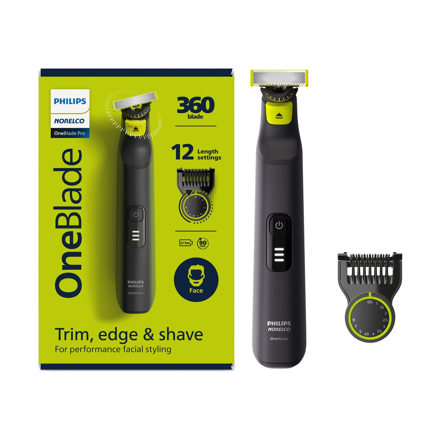 Philips Norelco OneBlade Hybrid Electric Trimmer and Shaver, Frustration Free Packaging, QP2520/90
