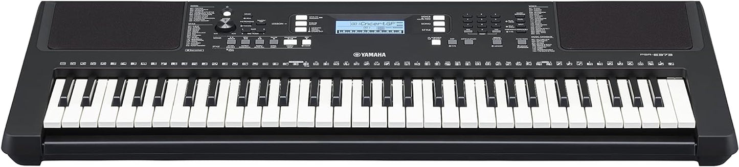 Yamaha Digital Keyboard - A Versatile, Entry-Level Keyboard with 61 Touch-Sensitive Keys, 622 Instrument Voices, Black,PSR-E373