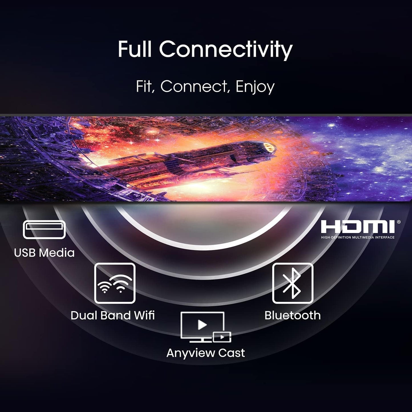 Hisense 50 Inch TV 4K UHD Smart TV, With Dolby Vision HDR, DTS Virtual X, YouTube, Netflix, Freeview Play & Alexa Built-in, Bluetooth & WiFi Black Model 50A61GTUK - 1 Year Full Warranty.