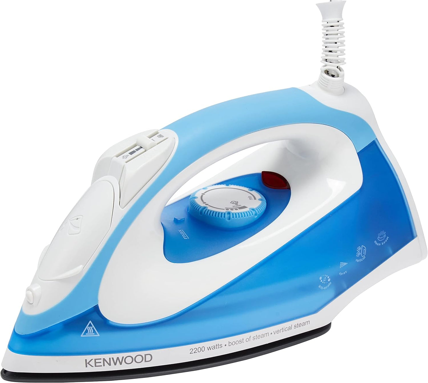 Kenwood Steam Iron 2200W with Ceramic Soleplate, Anti-Drip, Anti-Calc, Self Clean, Continuous Steam, Burst, Spray Function STP60.000WB White/Blue