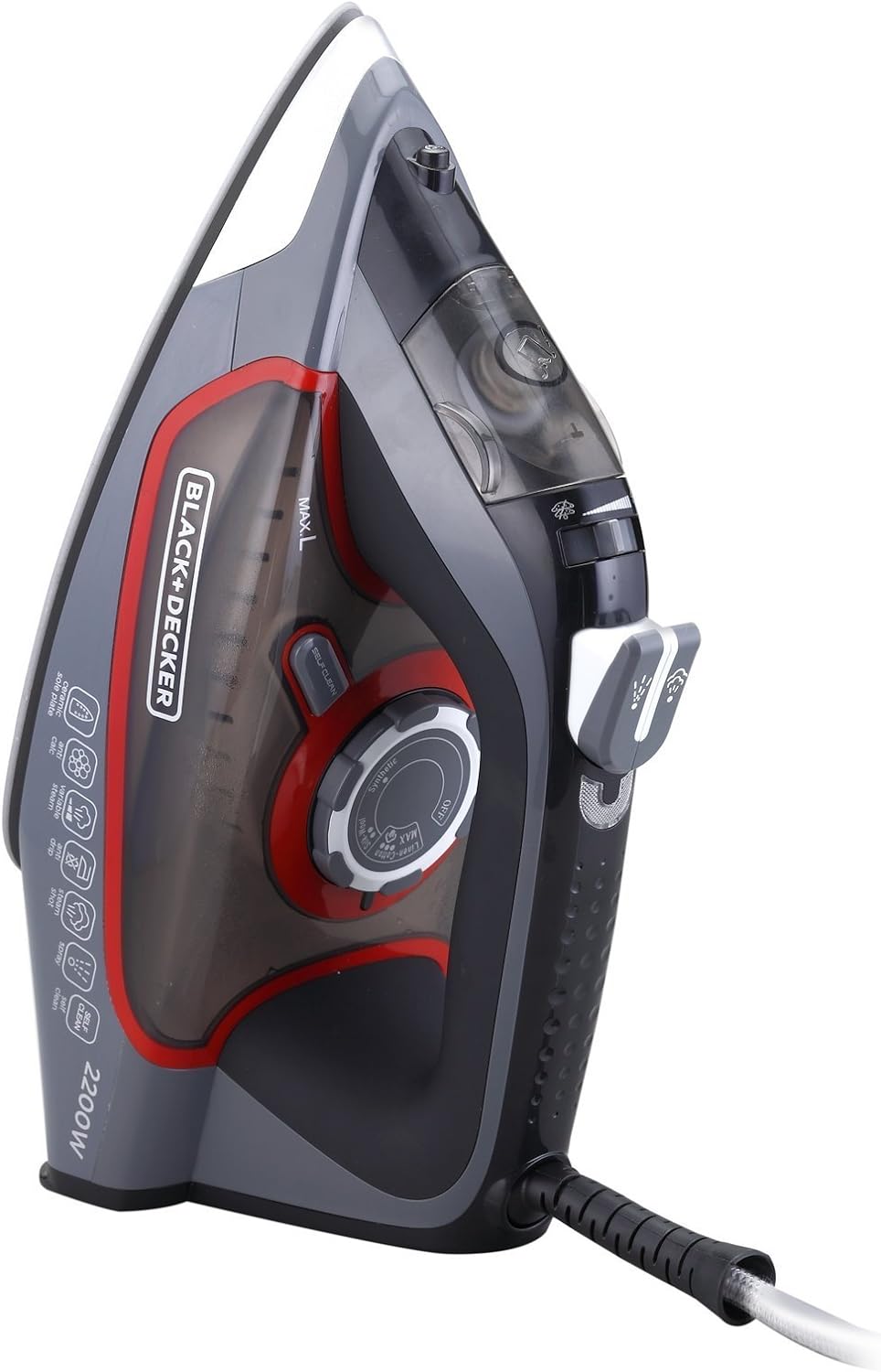 Black & Decker Steam Iron With Ceramic Soleplate 2200W ,Grey,X2050-b5