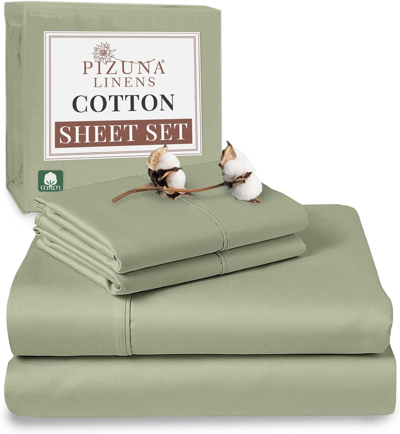 100% Cotton Sheets Full Size, Luxurious 400 Thread Count Long Staple Cotton Sateen Sheets with 15inch Deep Pocket (Combed Silver Sheet Full)