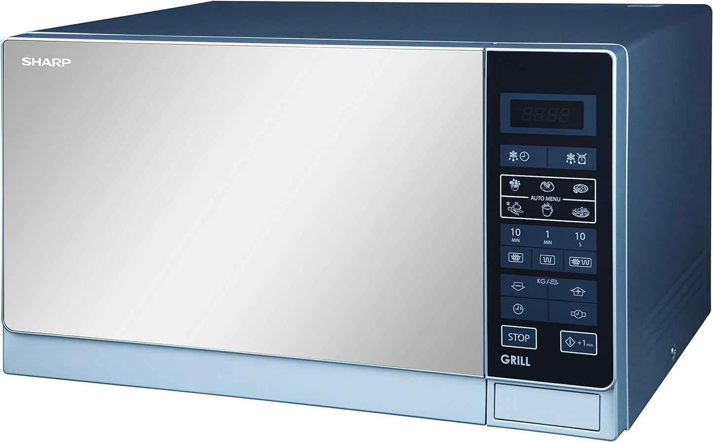 Sharp R-75MT(S) 900-Watt Microwave Oven with Grill, 220-volt (Not for USA), 25-Liter, Silver