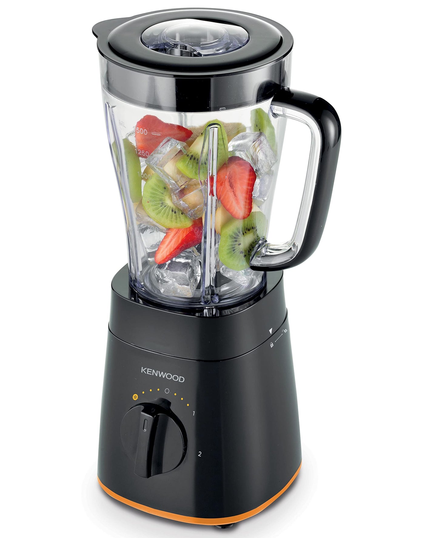 Kenwood Blender 500W Smoothie Blender/Smoothie Maker 1.5L with Grinder Mill, Chopper Mill, Ice Crush Function BLP15.360BK Black