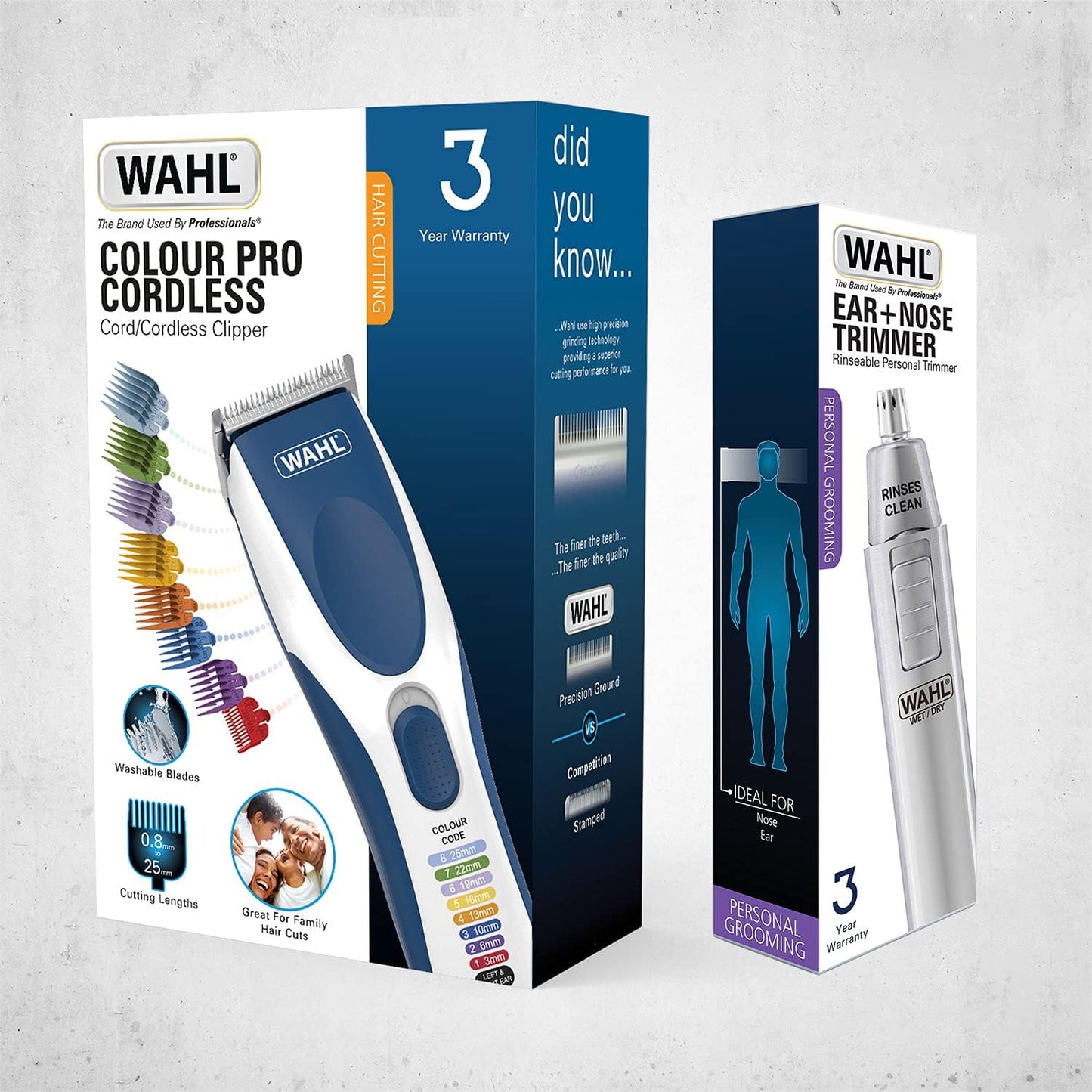 Wahl Colour Pro Cordless Clipper Kit, Soft Hairbrush Neck Duster, 12 Colour Coded Guide Combs, Hair Clippers for Men, Head Shaver, Men's Hair Clippers, Easy Home Haircutting, Family Haircuts