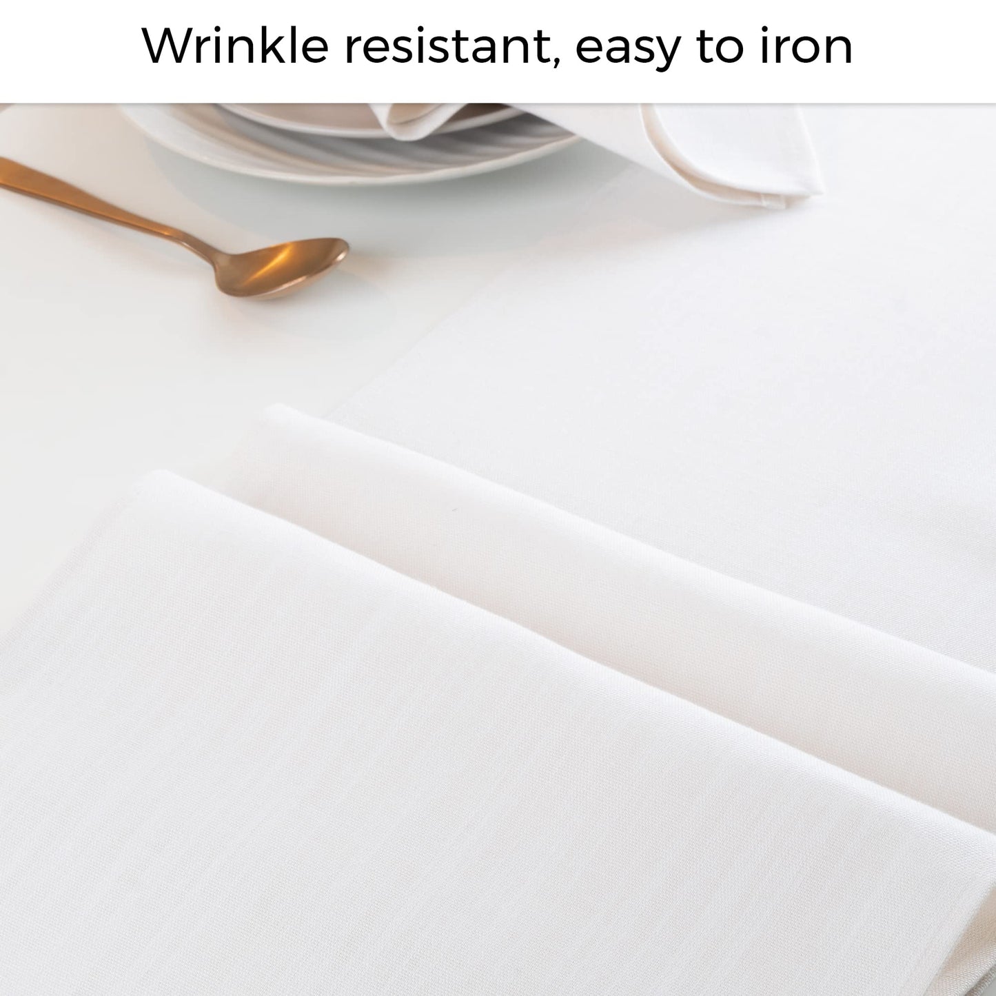 D'Moksha Homes Chambray Cream and White Table Runner 13 x 36 Inch - Faux Linen Table Runner - Wrinkle Resistant, Machine Washable Ideal for Coffee Tables, Fall, Halloween - 100% Recycled Fabric