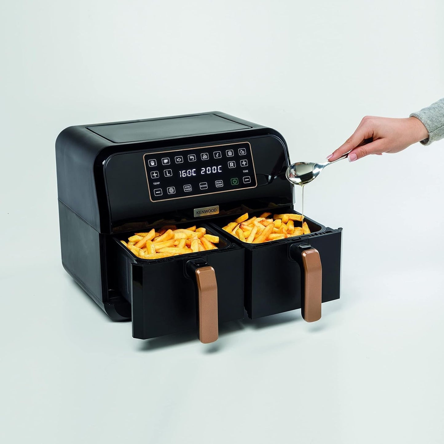 Kenwood 2-in-1 25L Toaster Oven+Air Fryer - Oven Toaster Grill with Large Capacity, Rotisserie Function for Frying, Roasting, Grilling, Broiling, Baking, Browning, Defrosting,Heating MOA25.600BK Black