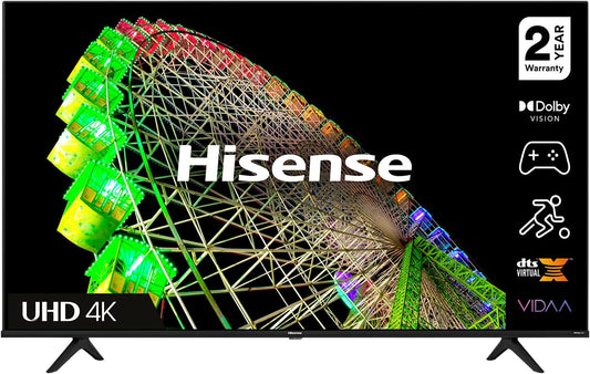 Hisense 58 Inch TV 4K UHD Smart TV with Dolby Vision HDR DTS Virtual X Youtube Netflix Prime Shahid Freeview Bluetooth and WiFi - 58A61GD1 (2021)
