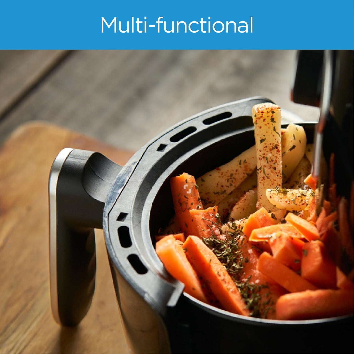 Midea 7.3L Extra Large Digital Air Fryer 1500W with Large See-Through Window, Dual Frying Functions, 8 Functions with Digital Panel, Dual Cyclone Rapid Hot Technology, Largest Oil Less Fryer, MFCY75A2