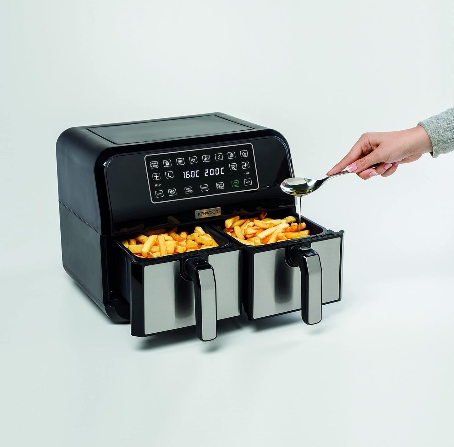 Kenwood 2-in-1 25L Toaster Oven+Air Fryer - Oven Toaster Grill with Large Capacity, Rotisserie Function for Frying, Roasting, Grilling, Broiling, Baking, Browning, Defrosting,Heating MOA25.600BK Black