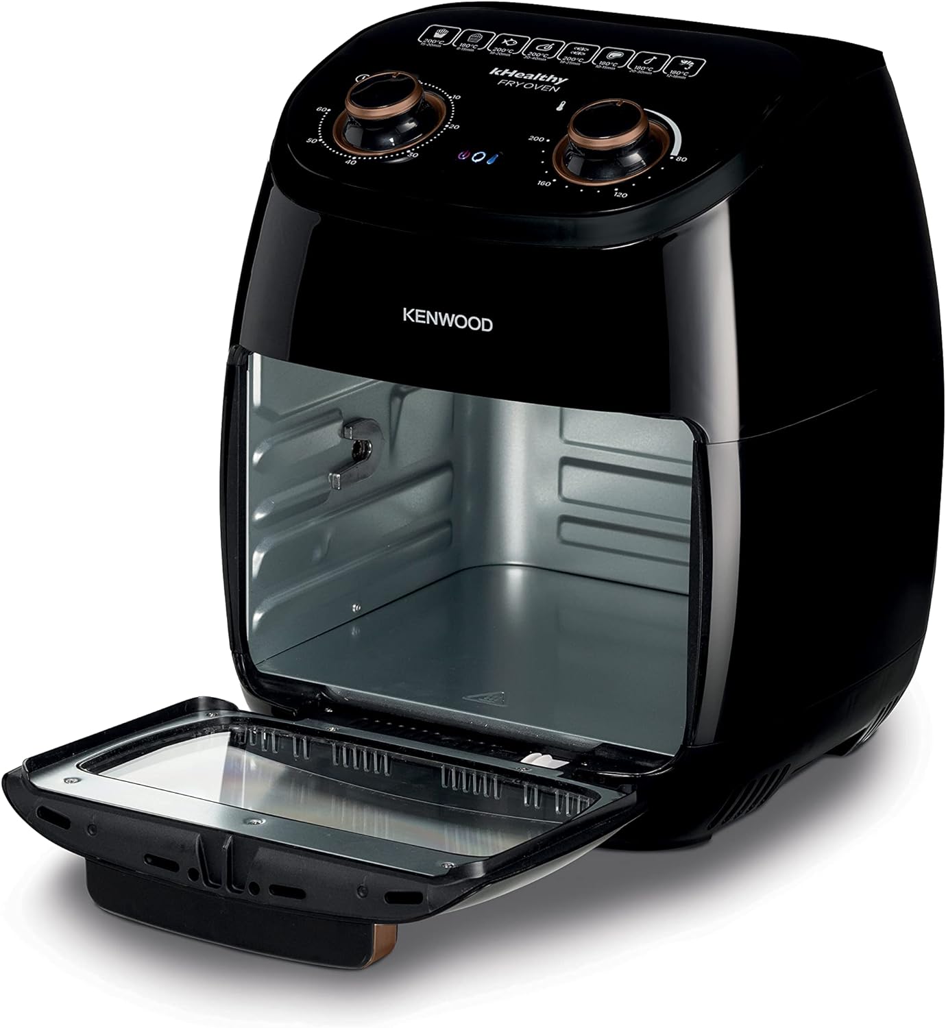 Kenwood 2-in-1 25L Toaster Oven+Air Fryer - Oven Toaster Grill with Large Capacity, Rotisserie Function for Frying, Roasting, Grilling, Broiling, Baking, Browning, Defrosting,Heating MOA25.600BK Black