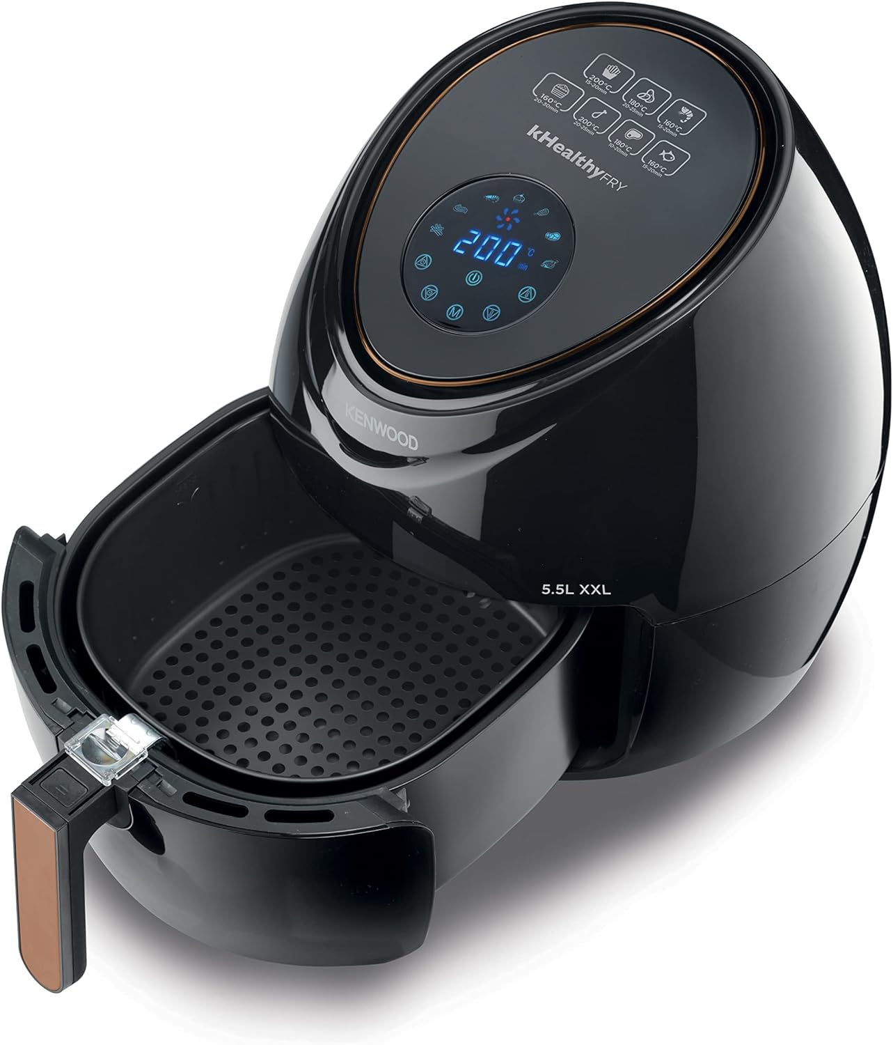 Kenwood Digital Air Fryer XXL 5.5L 2.4KG 1800W with Rapid Hot Air Circulation for Frying, Grilling, Broiling, Roasting, Baking and Toasting HFP50.000WH, White