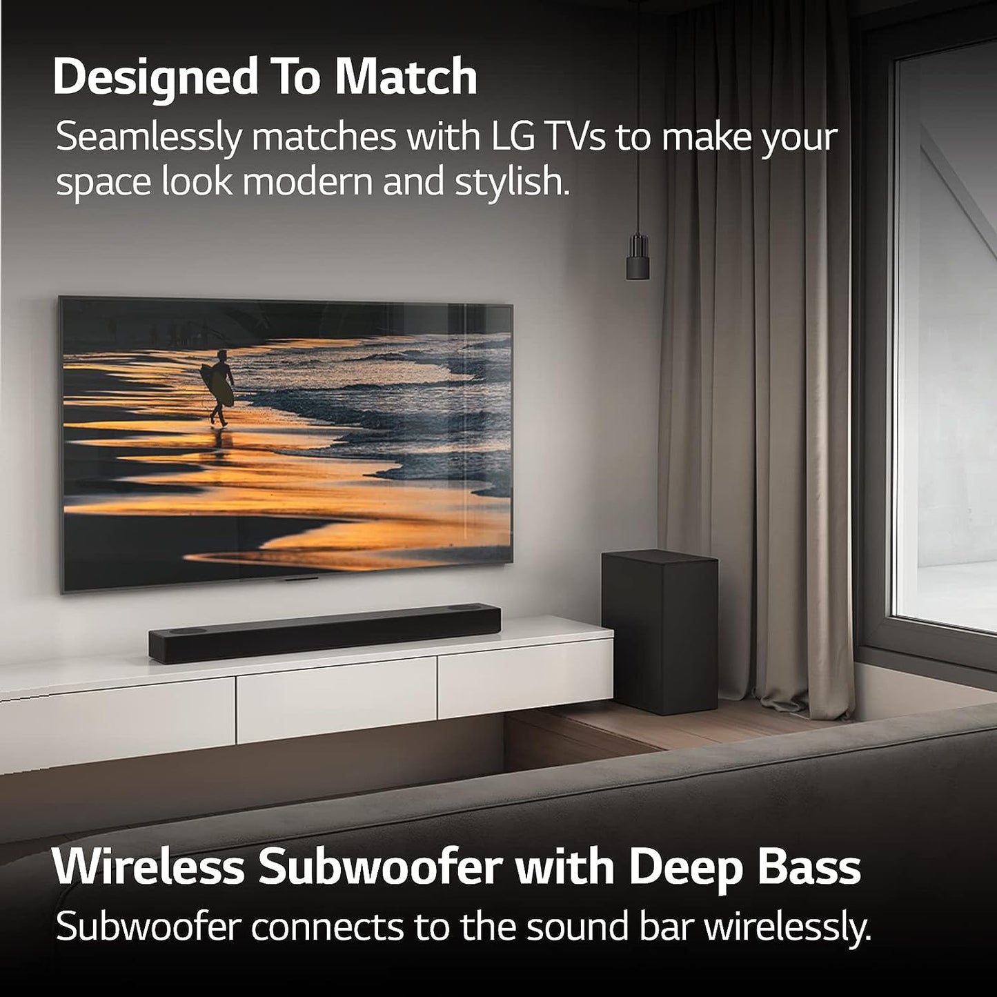 LG S75Q 3.1.2ch Sound Bar with Dolby Atmos DTS:X High-Res Audio Synergy with LG TV Meridian HDMI eARC 4K Pass Thru with Dolby Vision