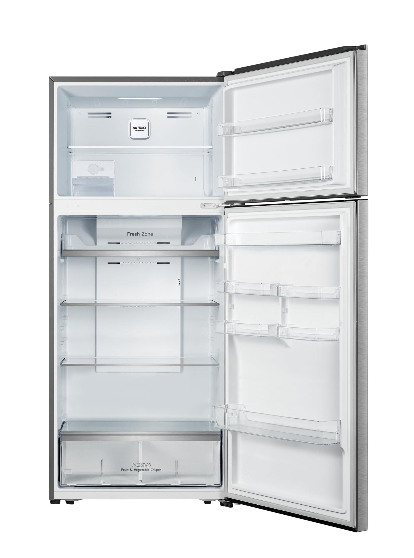 Hisense RT729N4ASU1 Top Mount Refrigerator with Digital Display Control,Multi Air Flow,Tampered Glass shelves,Twist Ice Maker,No Frost.