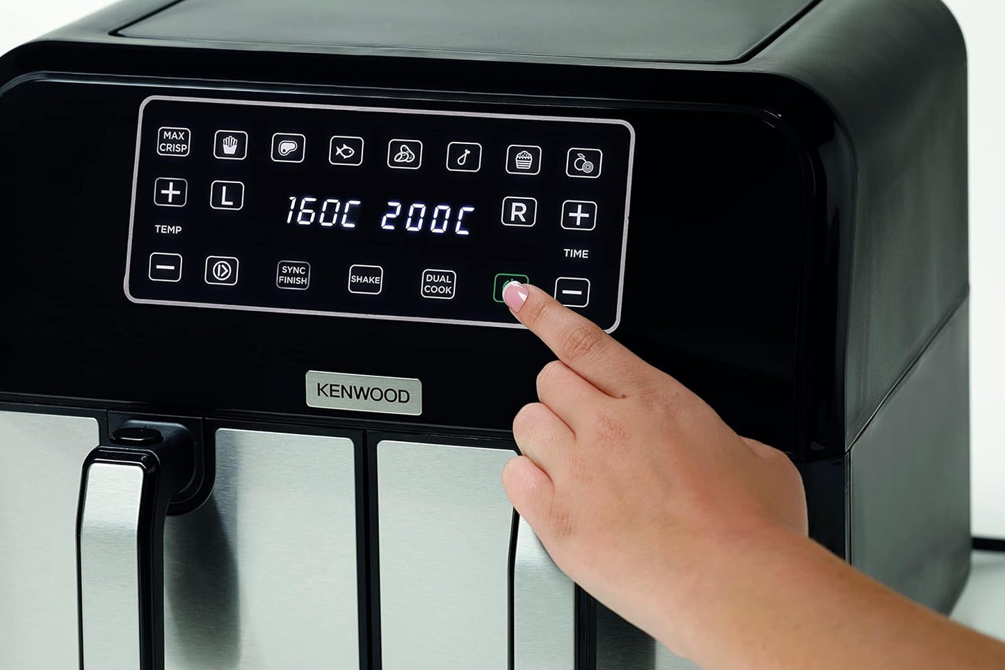 Kenwood 2-in-1 25L Toaster Oven+Air Fryer - Oven Toaster Grill with Large Capacity, Rotisserie Function for Frying, Roasting, Grilling, Broiling, Baking, Browning, Defrosting,Heating MOA25.600BK Black