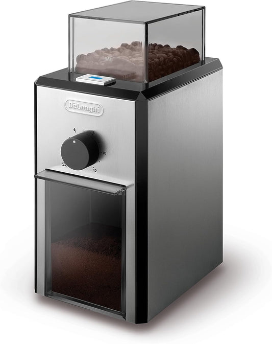 De'Longhi KG89 KG 89 Professional coffee grinder for up to 12 cups, plastic housing, silver, 110 watts