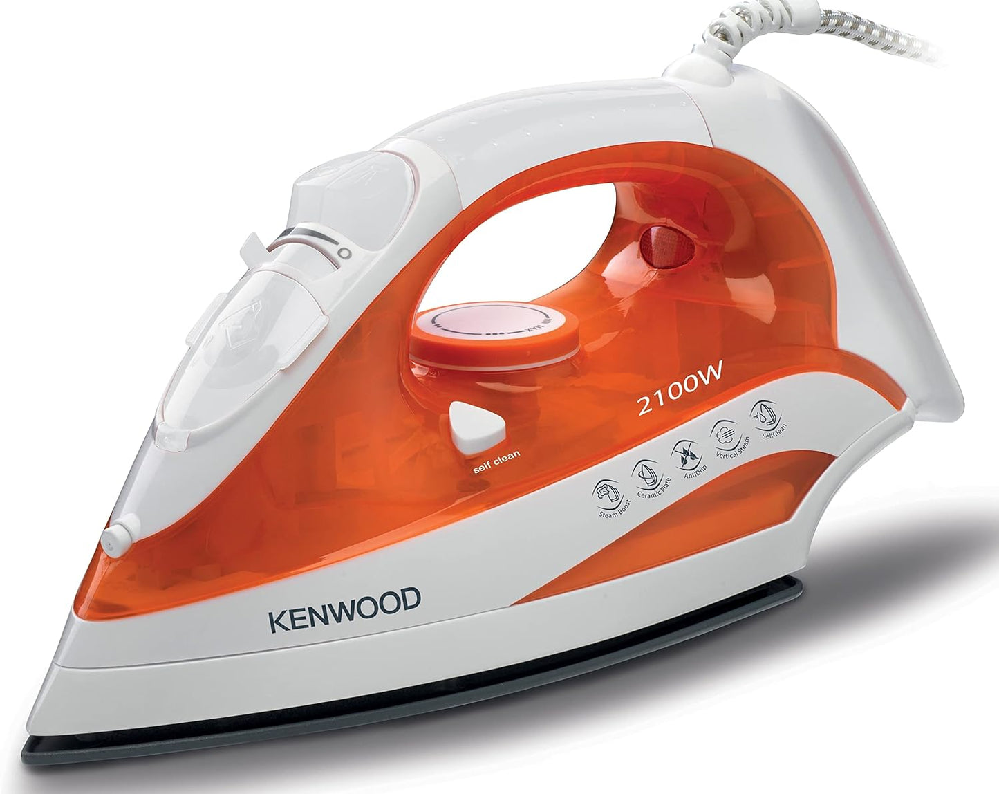 Kenwood Steam Iron 2200W with Ceramic Soleplate, Anti-Drip, Anti-Calc, Self Clean, Continuous Steam, Burst, Spray Function STP60.000WB White/Blue