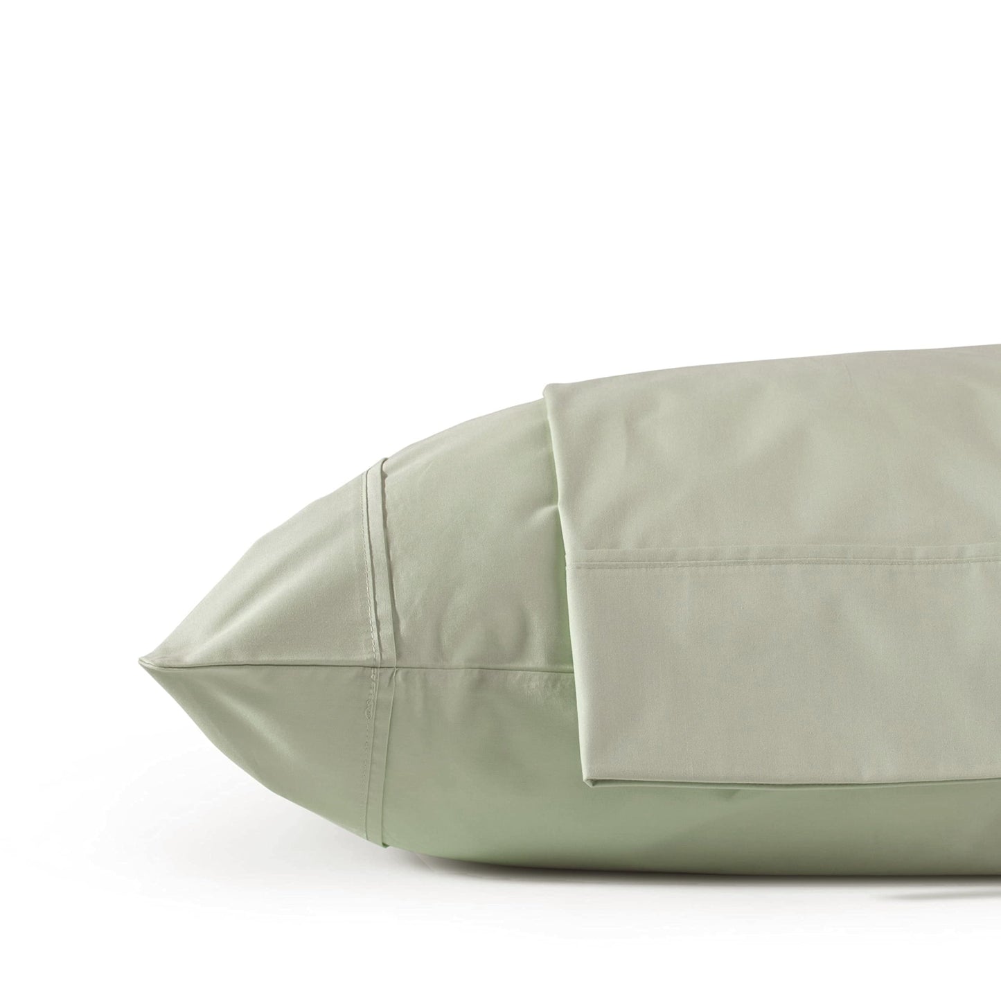 Linen Home 600 Thread Count Queen Pillowcase Set | 100% Long-Staple Cotton Pillow Cases | Soft & Smooth Luxury Satin Set of 2 Pillowcases | 4 Inch Z Hem | Baby Blue