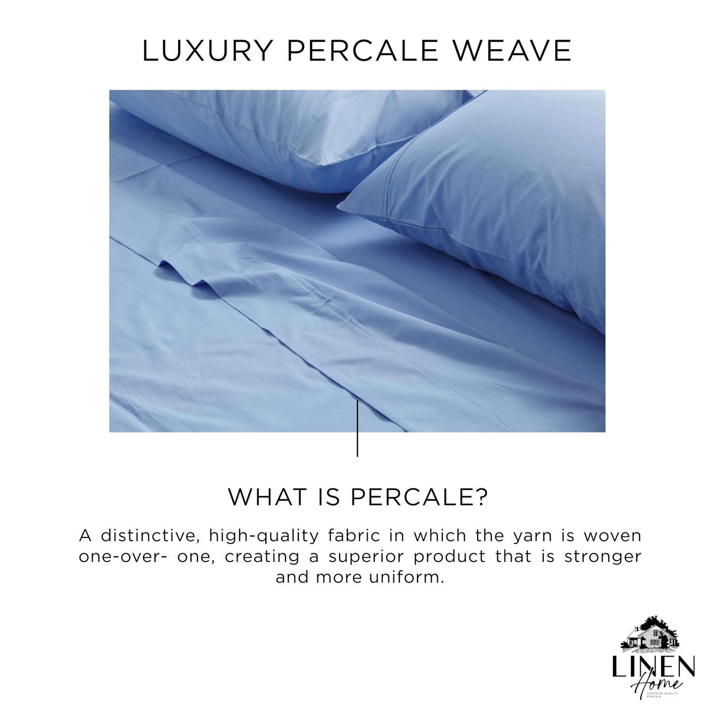 Linen Home 100% Cotton Percale Weave Fitted Sheet, Full Size, Charcoal, 1 Deep Pocket Fitted Sheet, Fits Mattress Upto 16" Crisp and Cool Strong Bed Linen, 54"X75"+15"