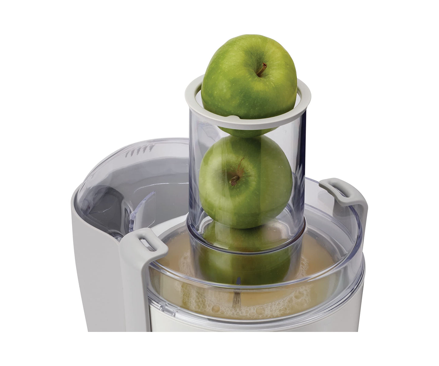 KENWOOD Juicer 800W Juice Extractor with 75mm Wide Feed Tube, 2 Speed, Transparent Juice Jug, Pulp Container, Anti Drip for Home, Office, Restaurant & Cafeteria JEP02.A0WH White