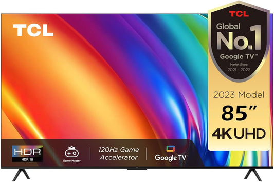 TCL 85 Inch TV 4K Ultra HD Smart TV Google TV with 120Hz Game Accelerator Dolby Vision & Atmos HDR 10 Built-In Chromecast Assistant 60HZ MEMC - 85P745 (2023 Model)