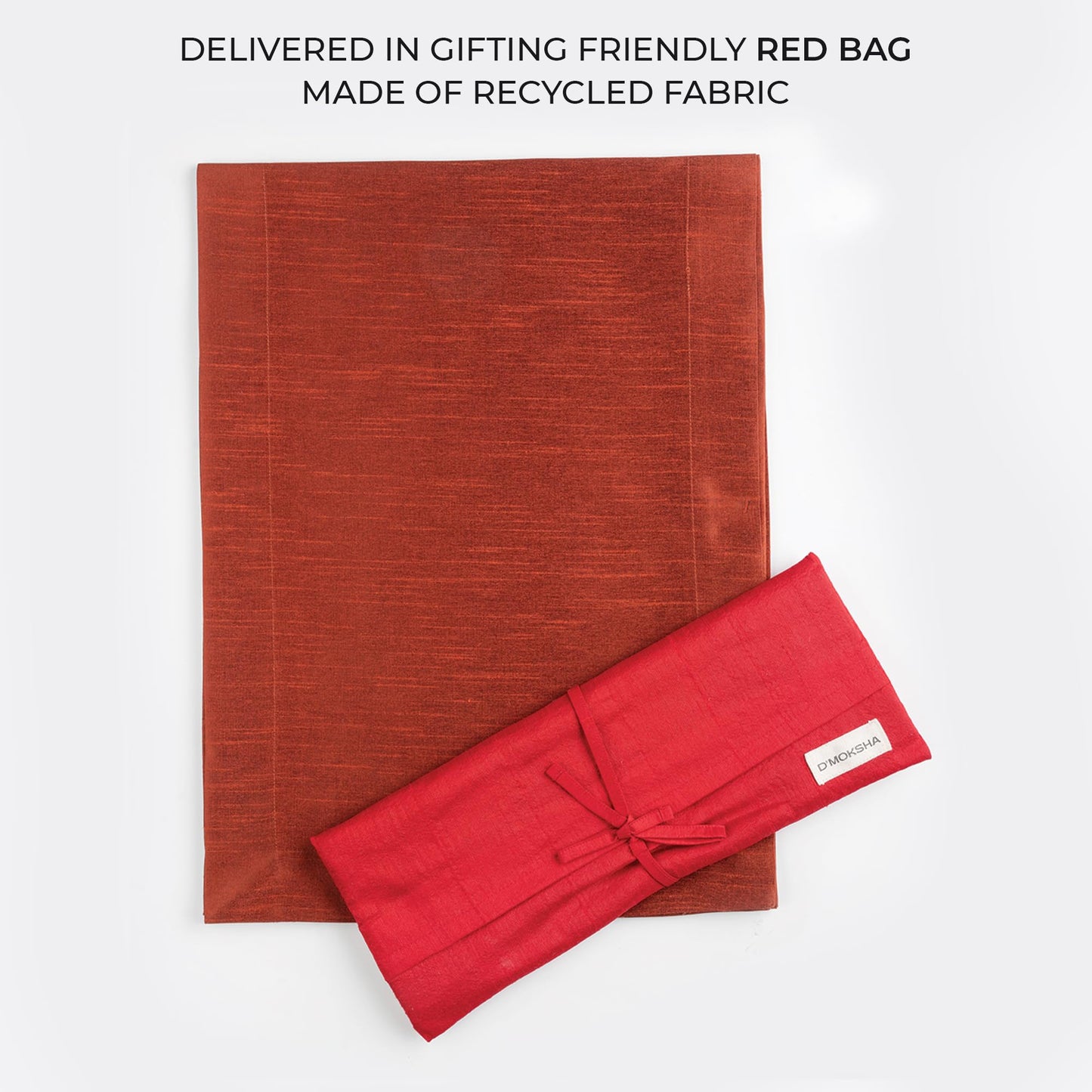 D'Moksha Homes Wine Red Table Runner 14 x 48 Inch - Vegan Silk, Elegant Wine Red Silk Table Runner 48 inch - Machine Washable for Coffee Tables, Fall, Halloween - 100% Cruelty Free, Recycled Fabric